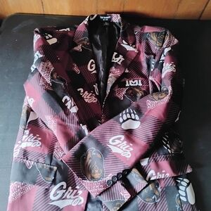 Griz Themed Blazer Jacket in Maroon and Black University Of Montana